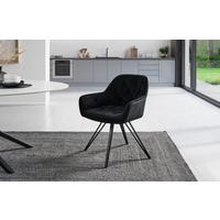 Armlehnstuhl Cardiff Schwarz Gepolstert - Schwarz, LIFESTYLE, Holz/Textil (61/82/62cm) - Livetastic