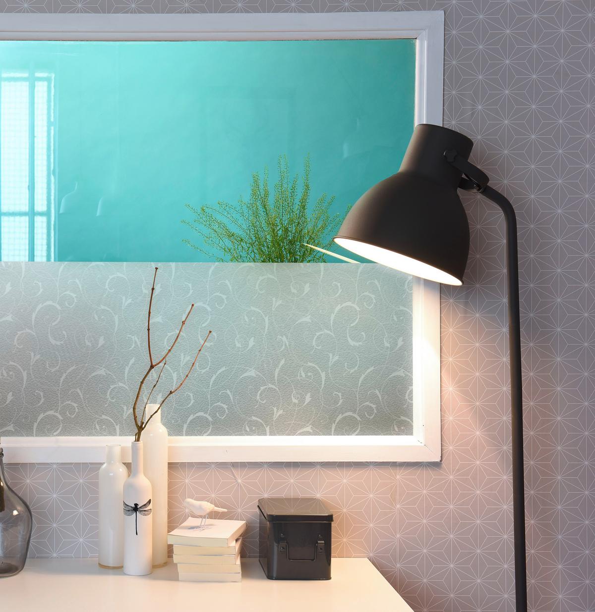 Fensterfolie Statisch Haftend Wirbel-Design 150x67,5 cm - Transparent, KONVENTIONELL, Kunststoff (67,5/150cm)