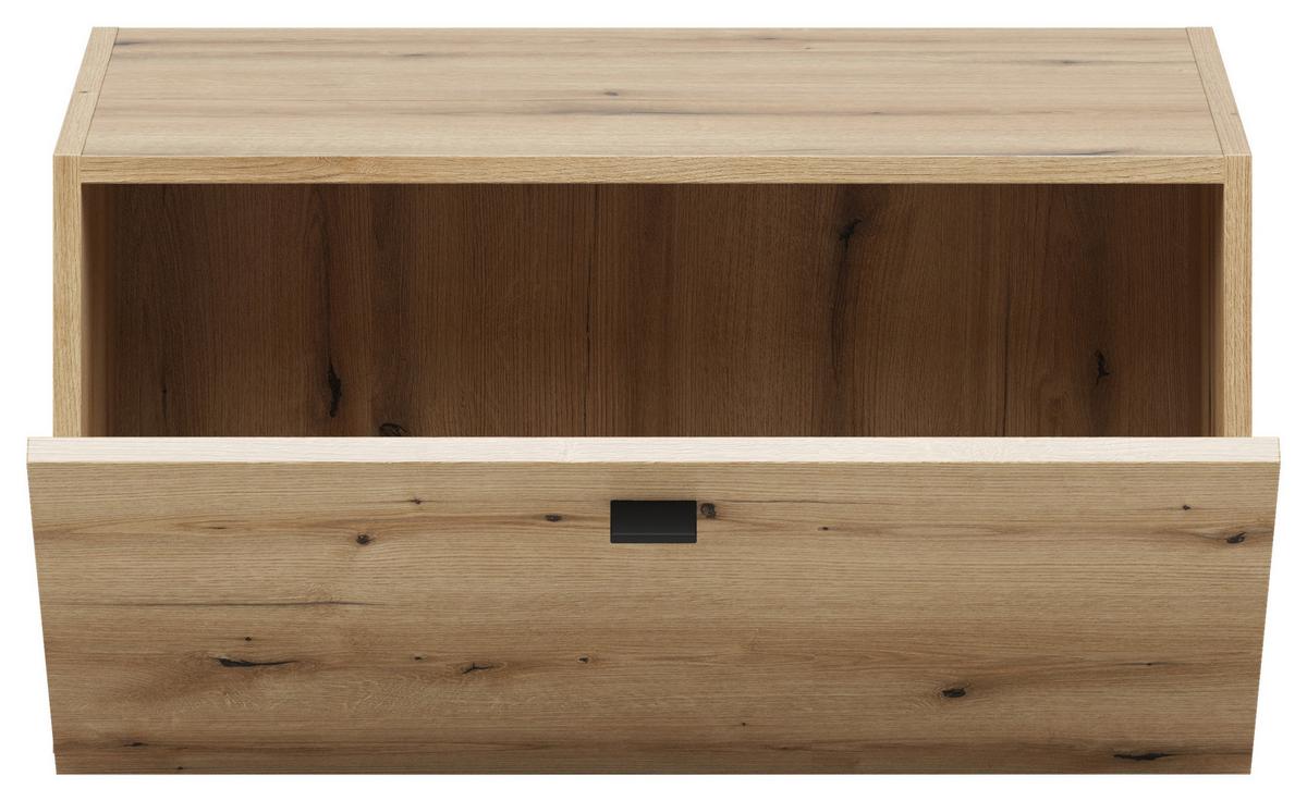 Kommode 1 Klappe, B: 64 cm Sixty-Four ,eichefarben - Eichefarben/Schwarz, Trend, Holzwerkstoff (64/32/35cm)