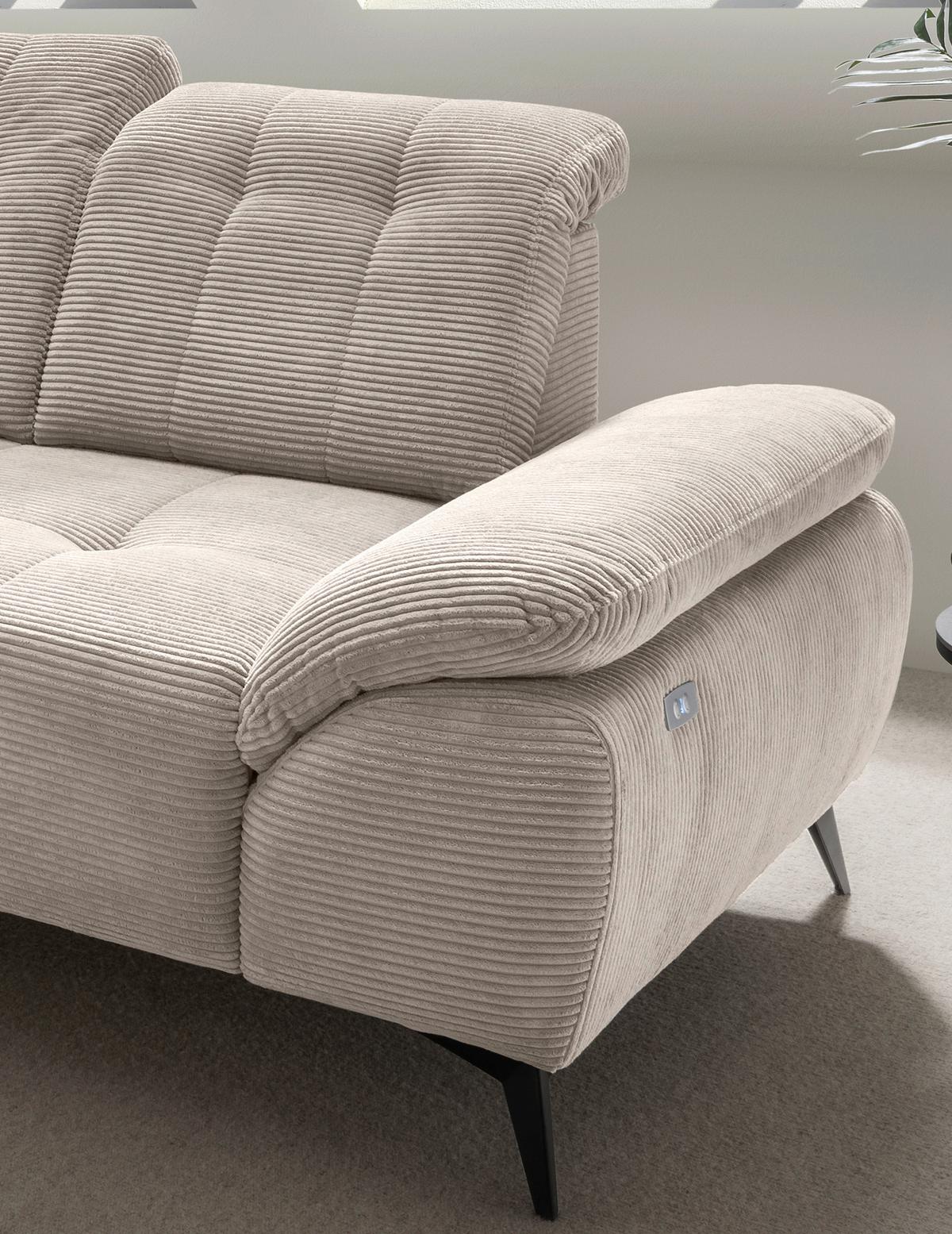 Ecksofa Fiore, Beige S: 200x272 cm - Beige/Schwarz, MODERN, Textil (200/272cm) - Livetastic