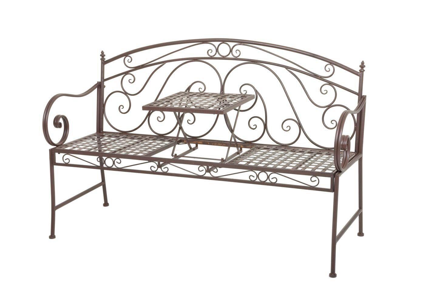 Gartenbank Saket - Braun, Basics, Metall (53/94,5/147cm) - Gardenson