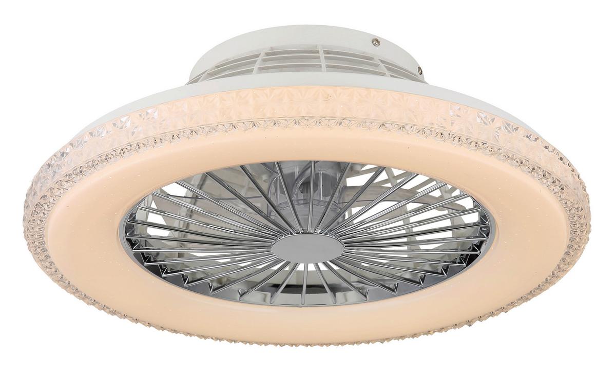 Deckenventilator 03654 - Klar/Chromfarben, Basics, Kunststoff/Metall (50/17,5cm) - Globo