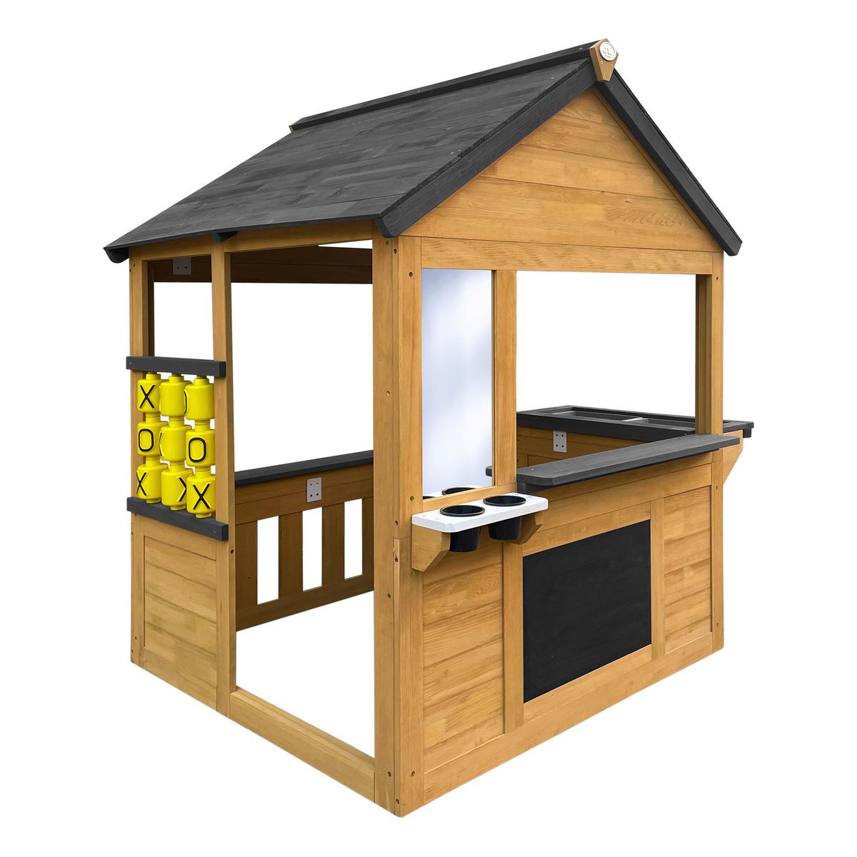 Spielhaus Lynn Natur - Anthrazit/Braun, Basics, Holz (108/105/130cm)