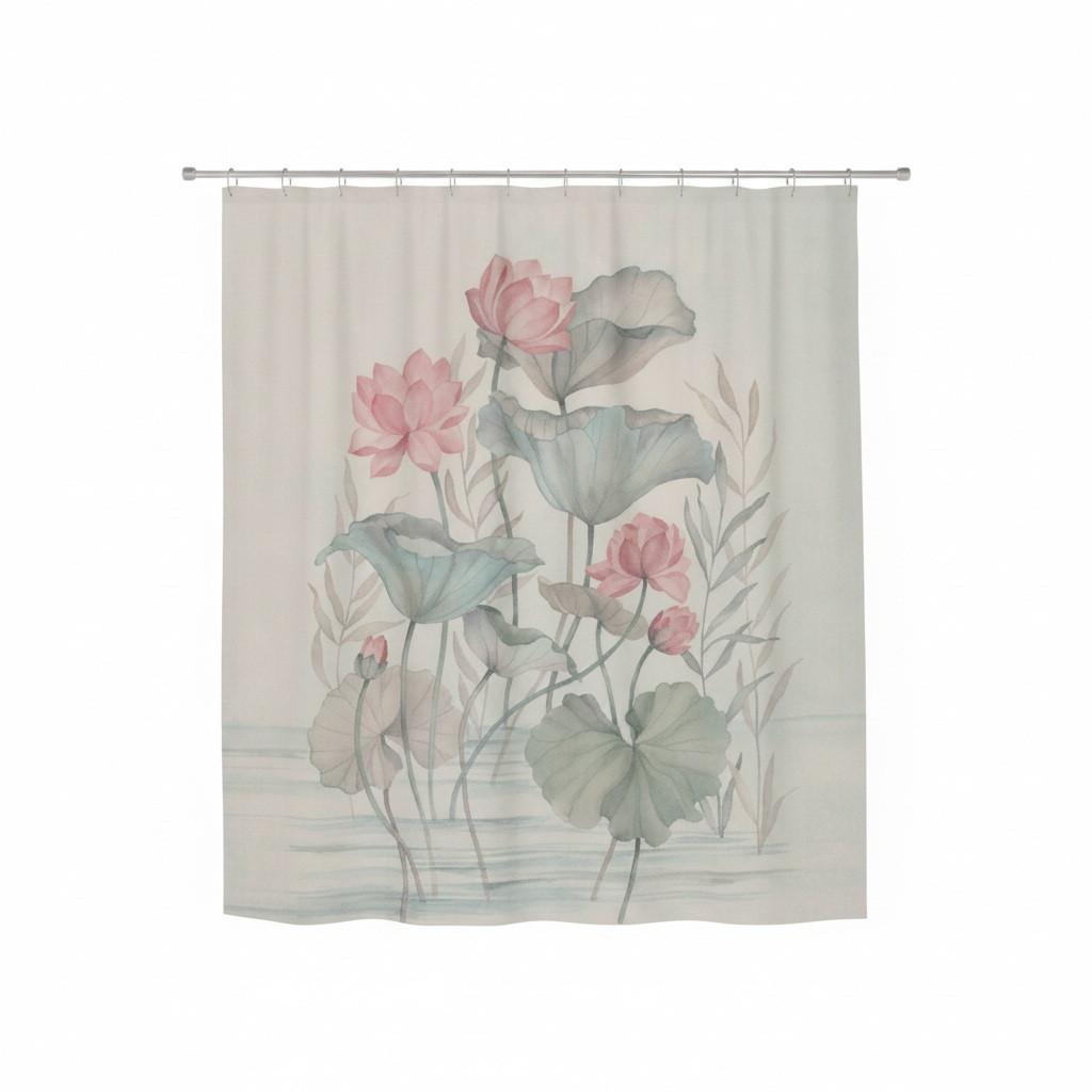 Duschvorhang in Mutlicolor Textil/Kunststoff