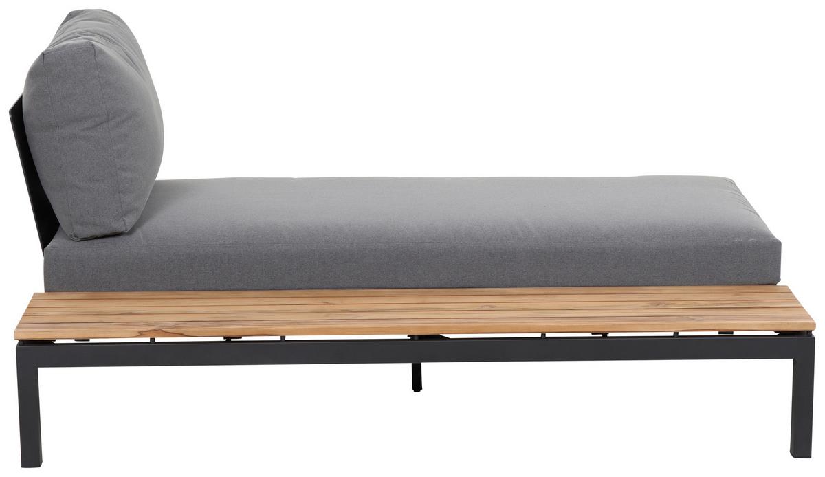 Loungegarnitur 5-Tlg Teakholz/Metall mit Kissen - Anthrazit/Grau, KONVENTIONELL, Holz/Textil - Siena Garden