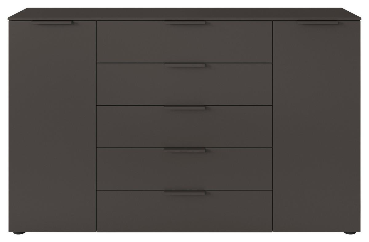 Kommode 160 Cm Flipp Graphitfarben - Schwarz/Graphitfarben, MODERN, Holzwerkstoff (160/100/42cm) - Rauch Möbel