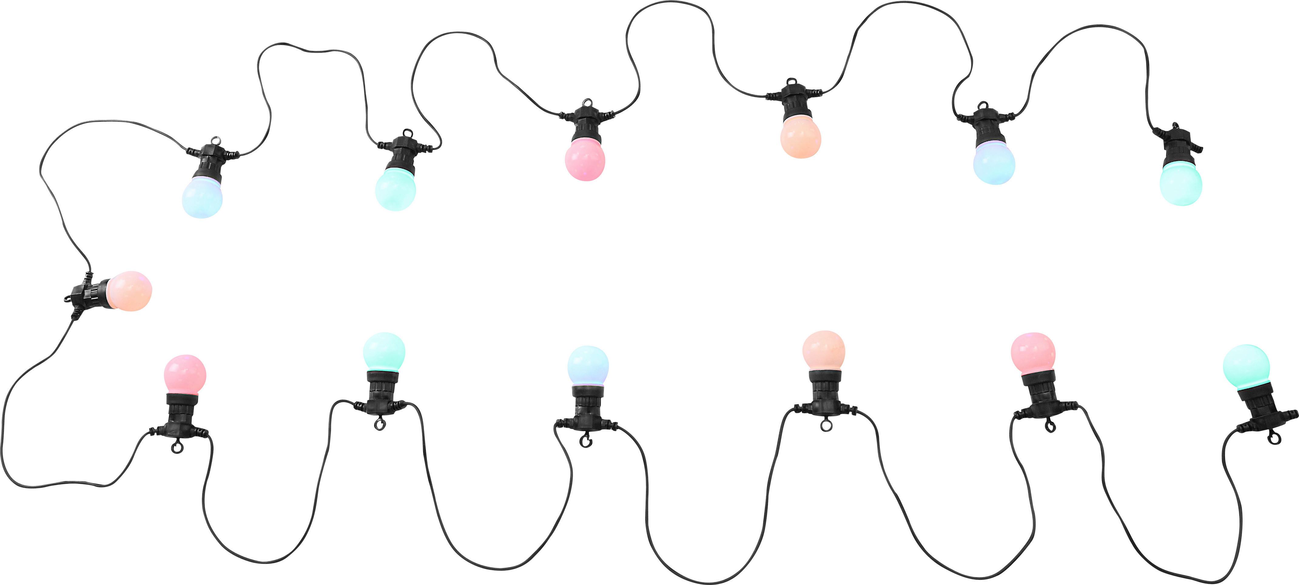 Lichterkette Multicolor 300cm - Opal/Schwarz, Design, Kunststoff (1250/5/11,3cm) - Globo