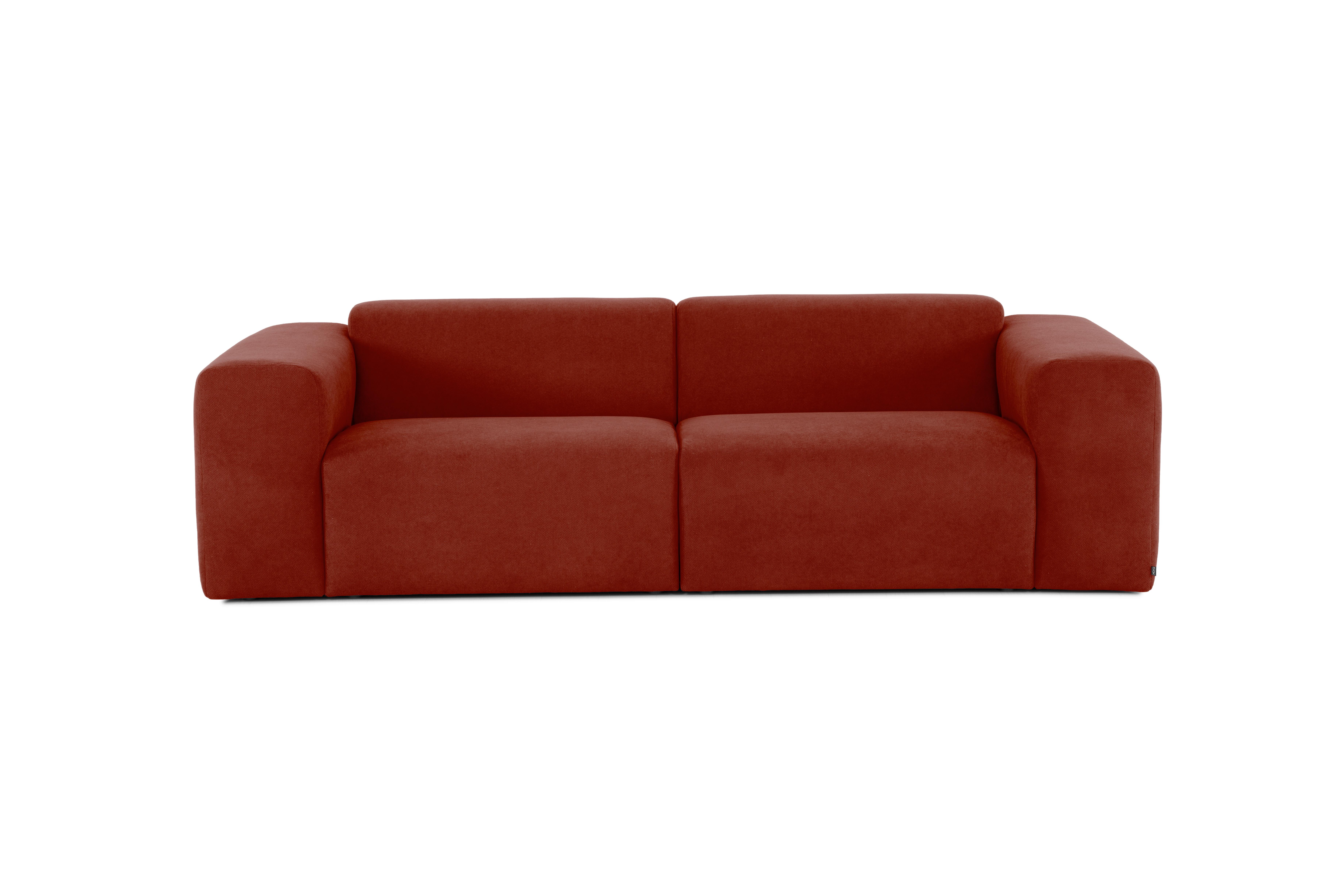 3-Sitzer-Sofa Manne Rostfarben B: 266 cm - Rostfarben/Schwarz, Design, Textil (266/76/116cm) - MID.YOU