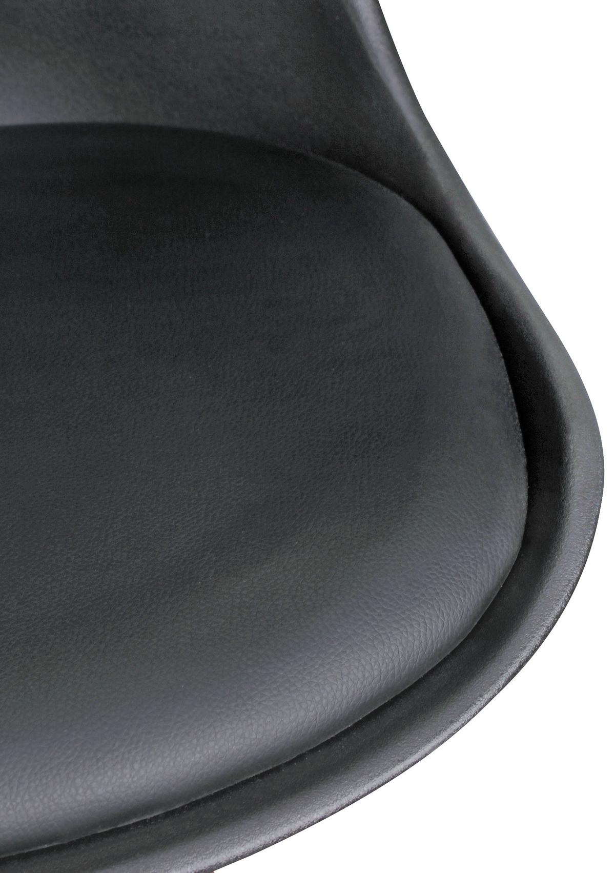 Schalenstuhl Lima Lederlook Schwarz 2er-Set - Eichefarben/Schwarz, Design, Holz/Kunststoff (48/89/48cm) - MID.YOU
