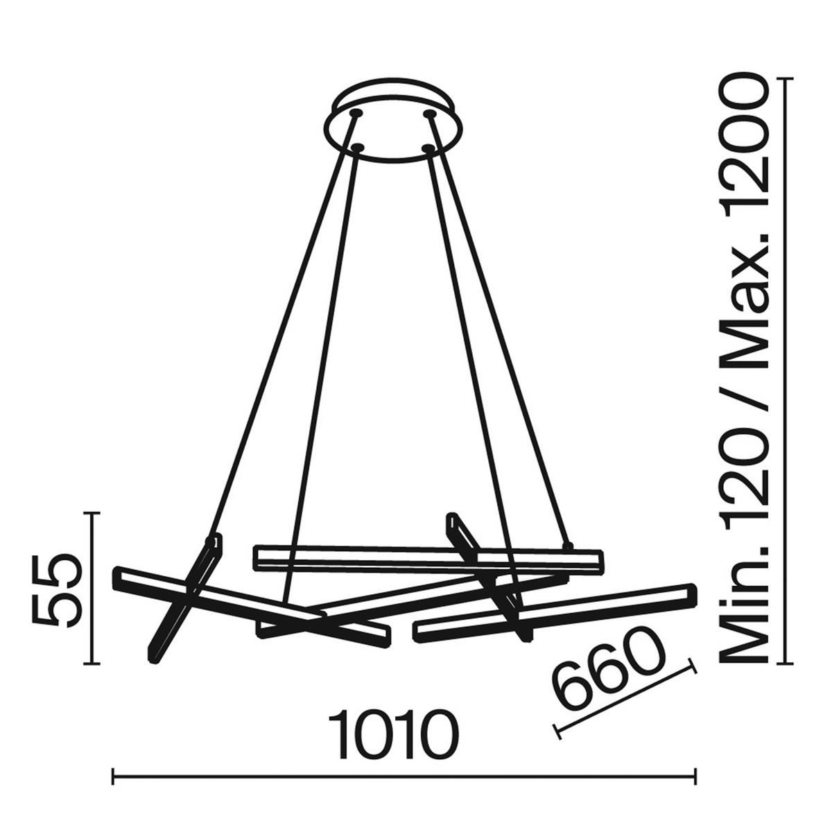 Pendelleuchte Line - Schwarz, Trend, Metall (66/120/101cm) - MAYTONI