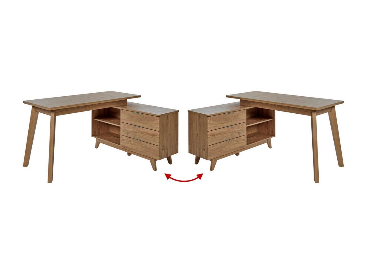 Eckschreibtisch Libre D 240 E* - Eichefarben, MODERN, Holzwerkstoff (140/118/76cm) - Livetastic