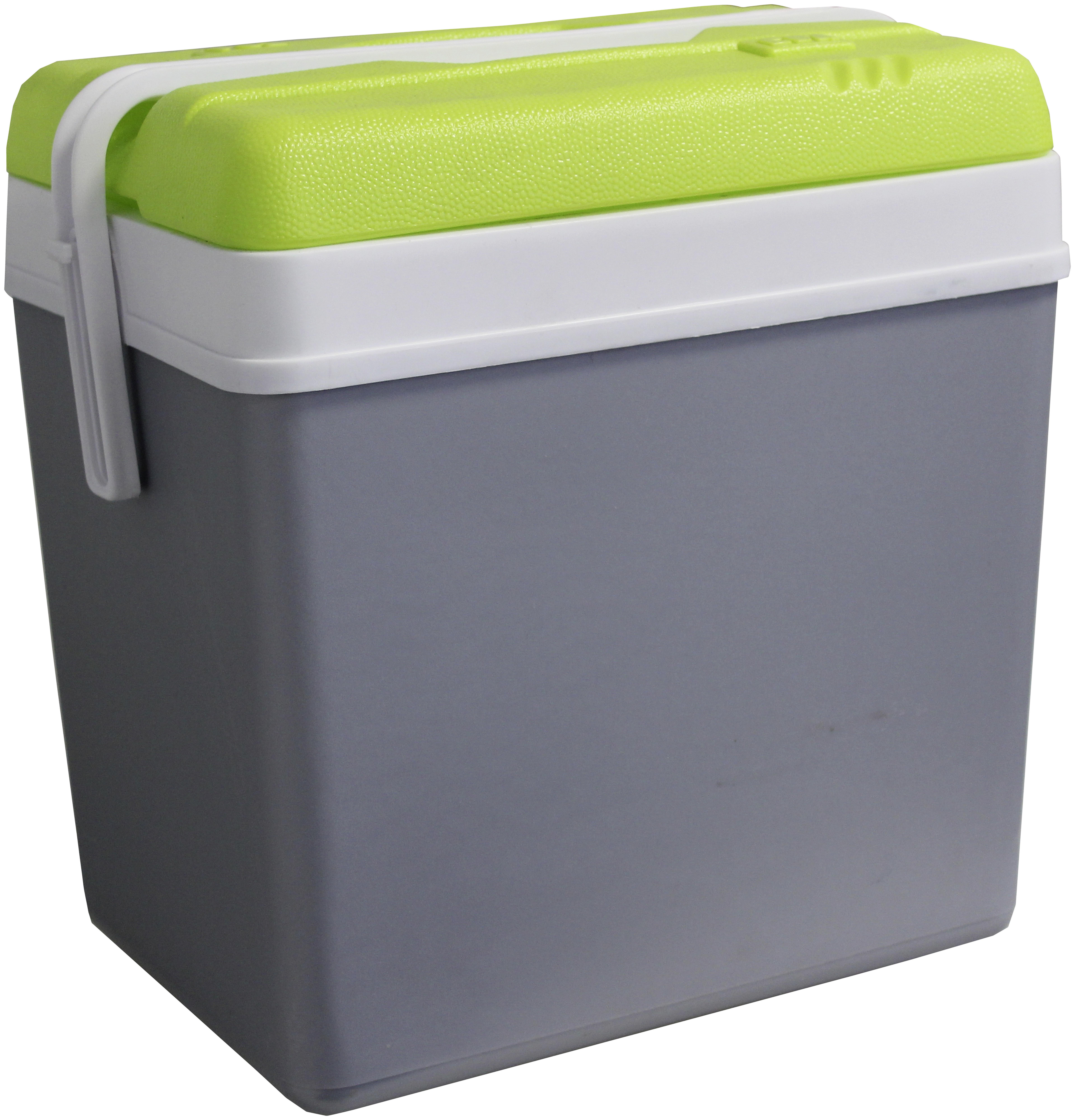 Kühlbox 24 Liter mit Tragegriff, Grau/Grün - Grau/Grün, MODERN, Kunststoff (35/25/39cm)
