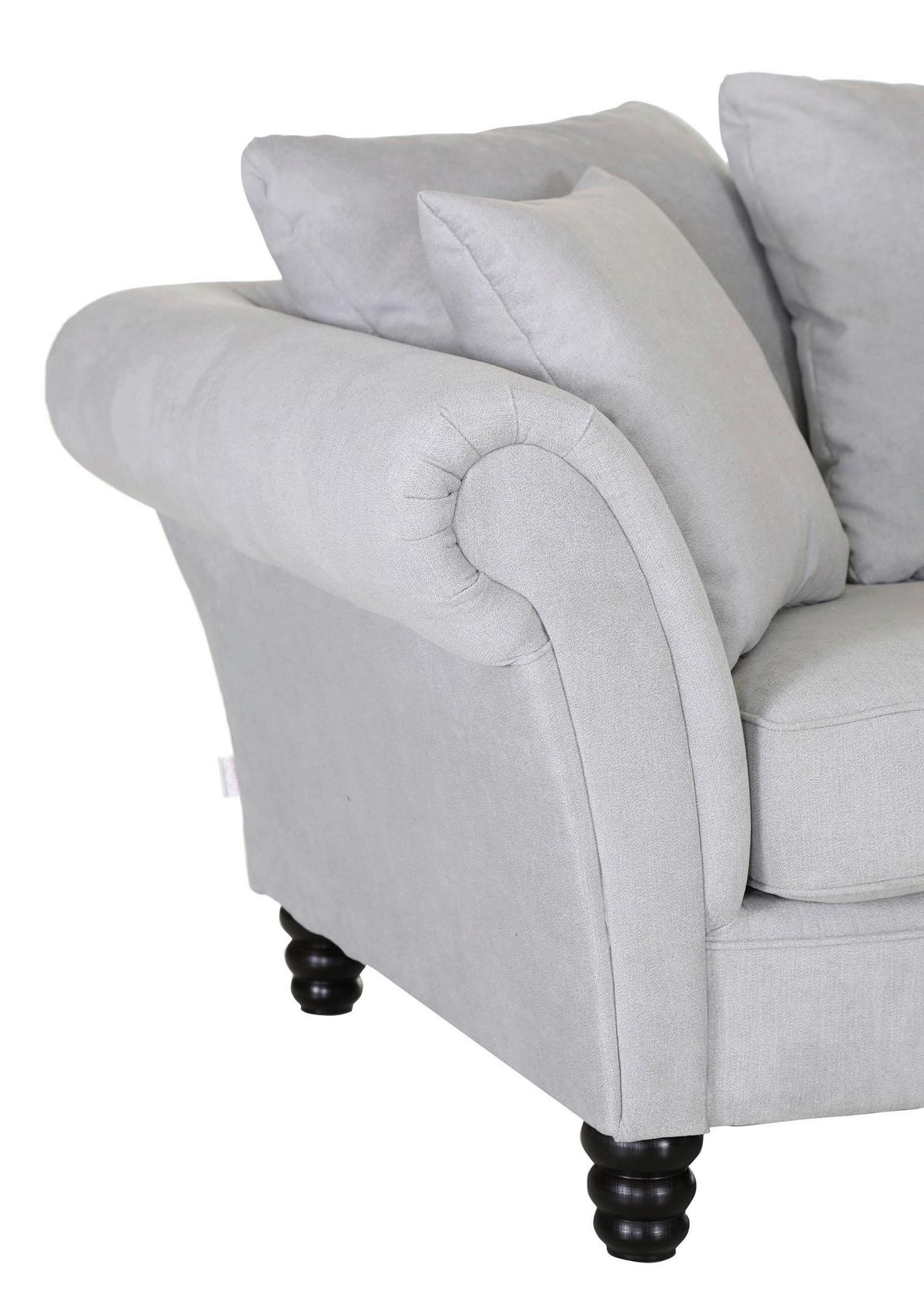 Bigsofa Lamour - Dunkelbraun/Hellgrau, KONVENTIONELL, Holz/Textil (270/80/110cm) - Livetastic