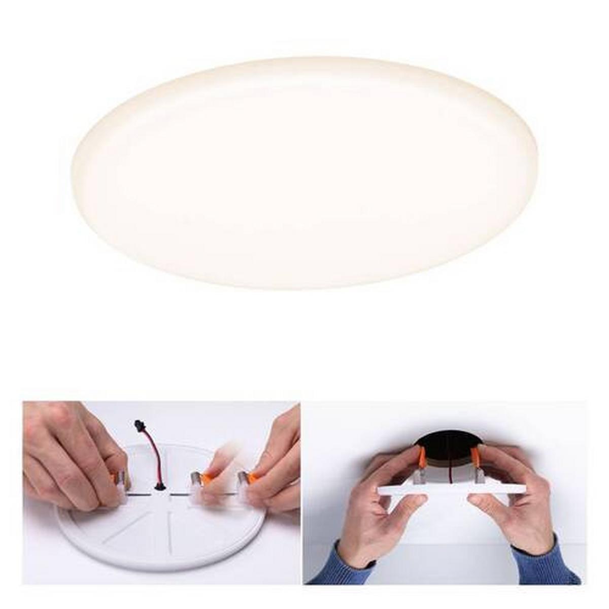 LED-Paneel Ø 18,5 cm dimmbar Rund - Weiß, Basics, Kunststoff (18,5cm) - Paulmann