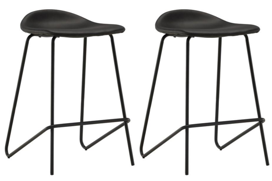 Barhocker-set Grebbestad - Schwarz, Design, Textil/Metall (41/72/46cm) - Livetastic