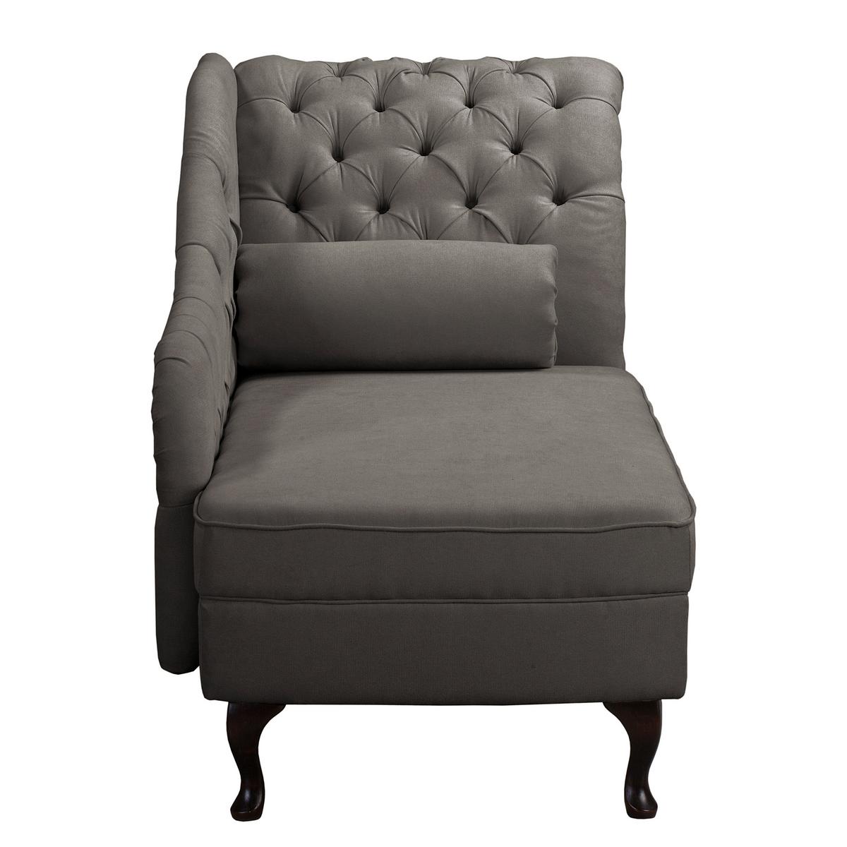 Récamiere Pako Graubraun B: 185cm - Graubraun/Braun, Design, Textil (185/93/75cm) - Livetastic