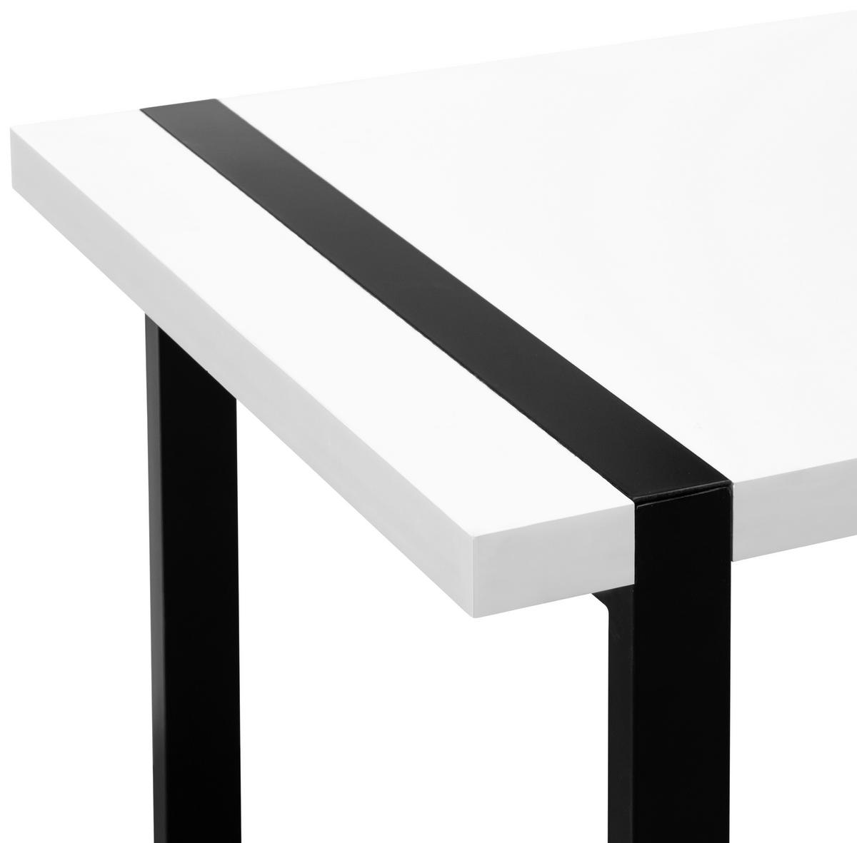 Eckschreibtisch Ray Schwarz/Weiß L: 160 cm - Schwarz/Weiß, MODERN, Holzwerkstoff/Metall (160/160/76cm) - Livetastic