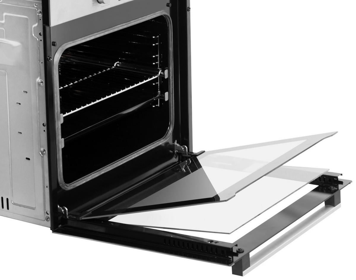 Einbauherd-set B: 59,5 Cm Induktion/ Autark - Edelstahlfarben/Schwarz, Trend, Glas/Metall (59,5/59,5/56,5cm) - Respekta