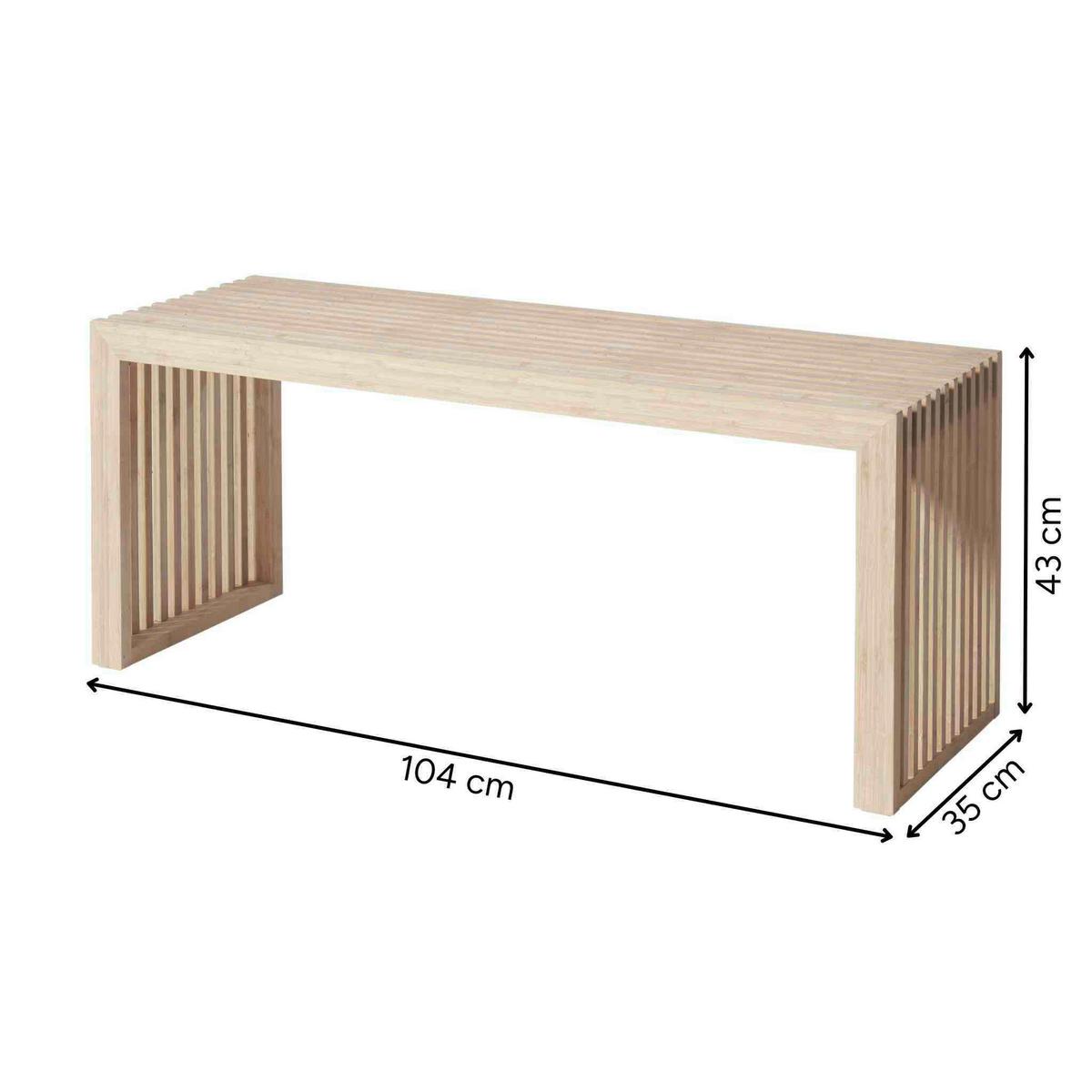 SITZBANK RIB - Naturfarben, KONVENTIONELL, Holz (104/43/35cm) - MID.YOU