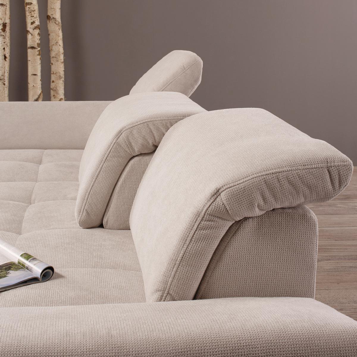 Rohová sedačka SANFINO, levá, světle šedá,lůžko a úl.prostor - světle šedá/barvy chromu, Konvenční, kov/dřevo (199/305cm) - Premium Living