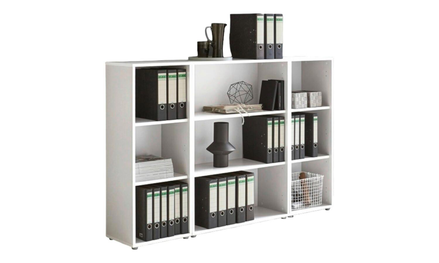 Aktenregal Office Edition Weiß B: 172,6cm - Silberfarben/Weiß, MODERN, Holzwerkstoff (172,6/113,6/33cm) - MID.YOU