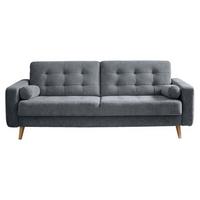 Schlafsofa Mit Bettkasten Und Kissen Fjord, Webstoff - Eichefarben/Anthrazit, MODERN, Holzwerkstoff/Textil (222/86/90cm) - MID.YOU