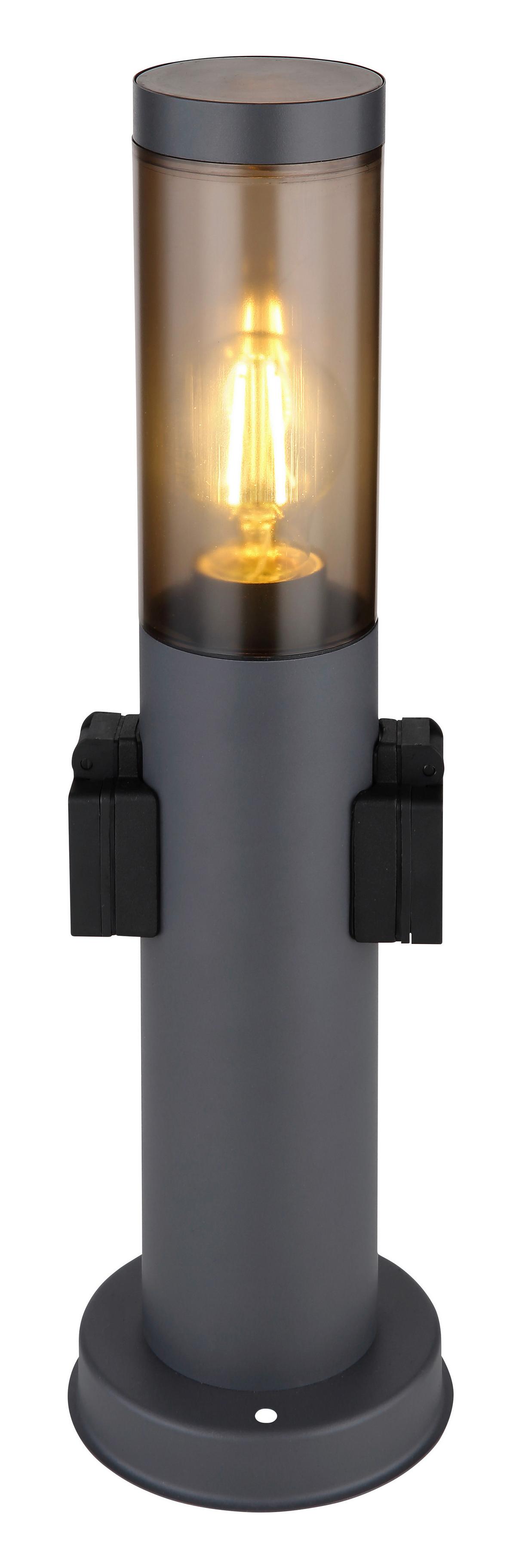 Außenleuchte 23 W Kunststoff/edelstahl - Anthrazit/Grau, Design, Kunststoff/Metall (12,7/45cm) - Globo