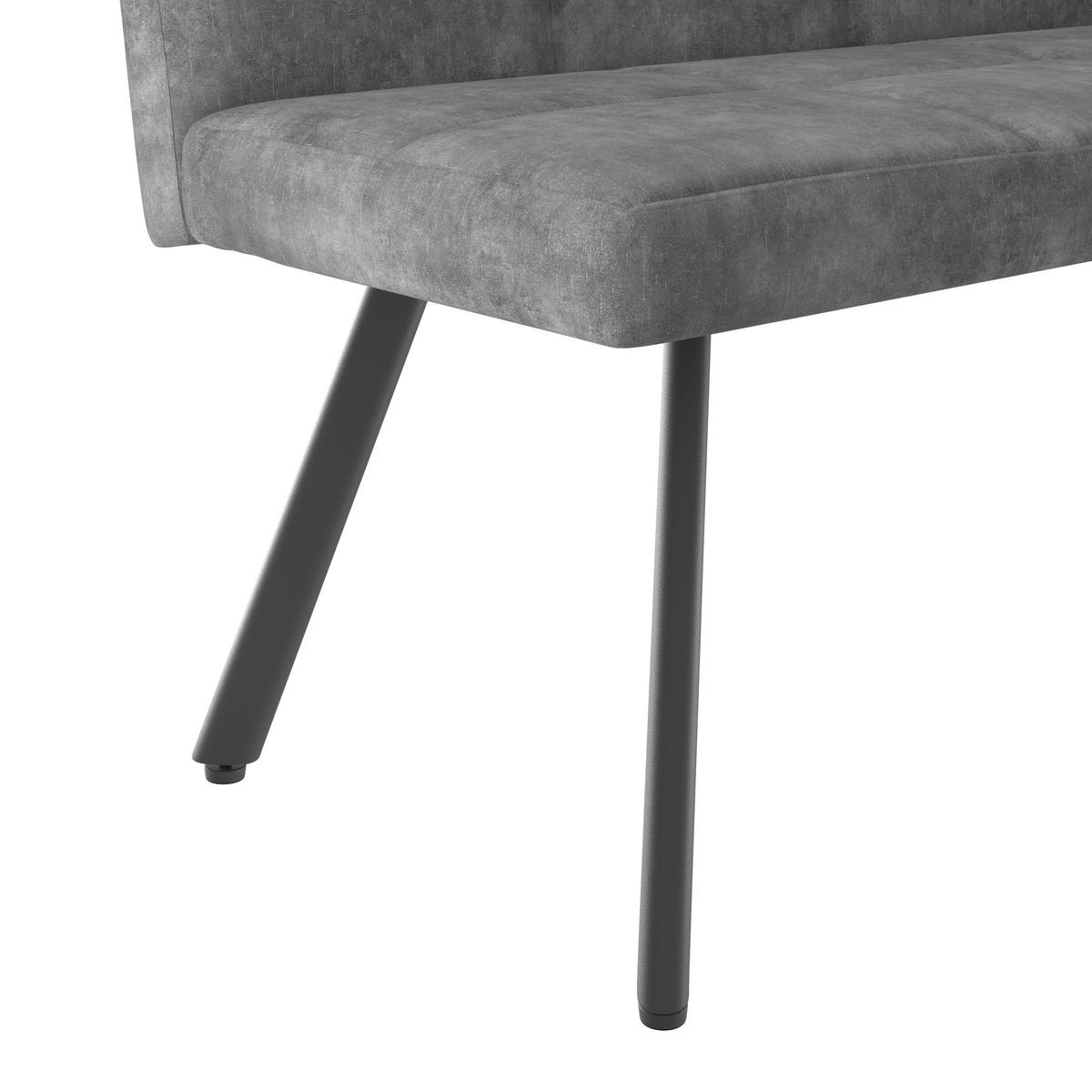 Sitzbank Grau Milos 140x85x60 Cm - Schwarz/Grau, MODERN, Textil/Metall (140/85/60cm)