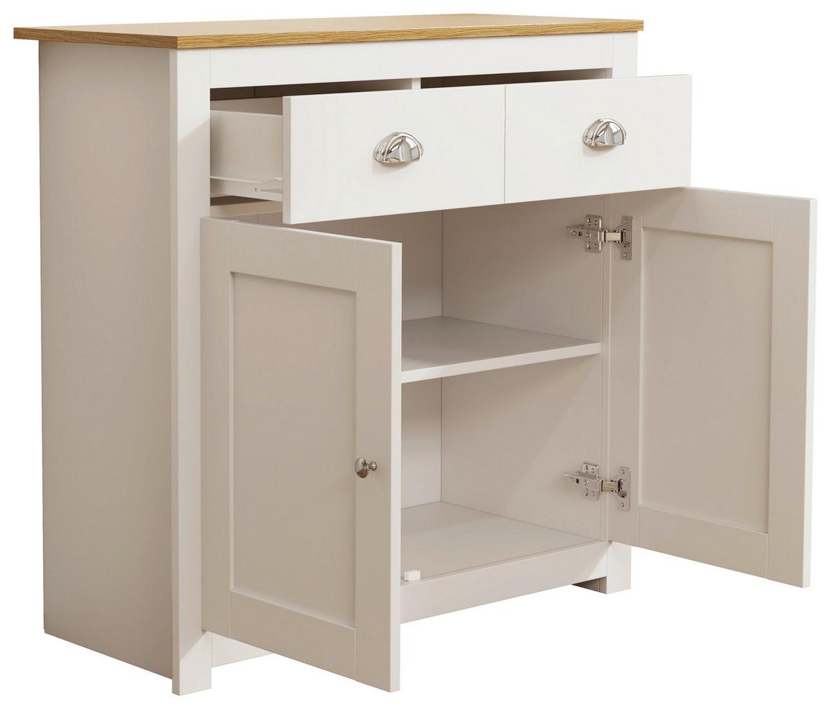 Kommode Balusa Weiß, Eiche Dekor B: 82 cm - Honigeiche/Weiß, LIFESTYLE, Holzwerkstoff (82/81/35cm) - MID.YOU
