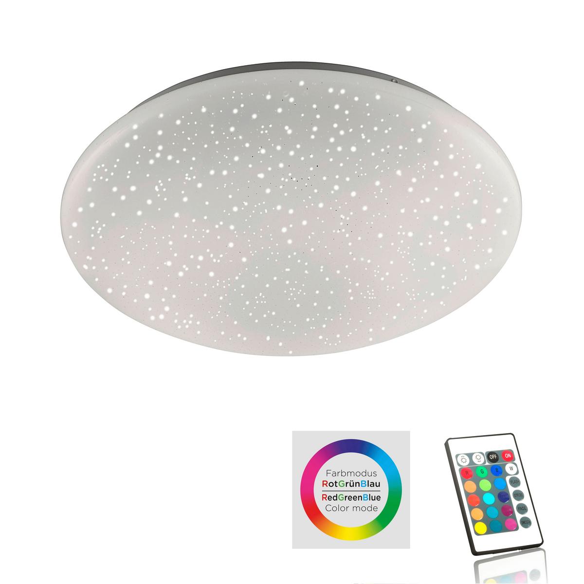 LED-Deckenleuchte Skyler Ø 39 cm mit Farbwechsler und dimmbar - Weiß, Basics, Kunststoff (39/39/12cm)