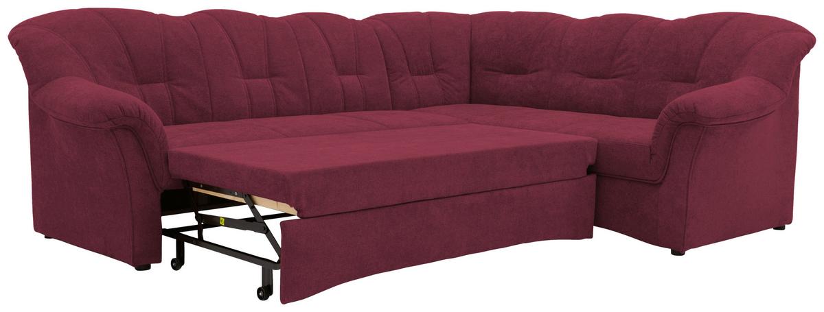 Ecksofa Mit Schlaffunktion Papenburg Beerenfarben - Beere/Schwarz, KONVENTIONELL, Textil (243/192cm) - MID.YOU