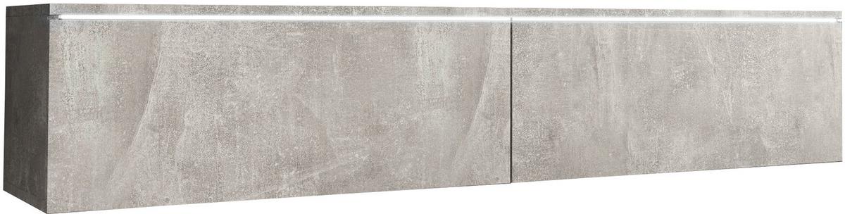 Nízka komoda s LED dekor betón - sivá, Lifestyle, kompozitné drevo/plast (140/30/33cm) - P & B