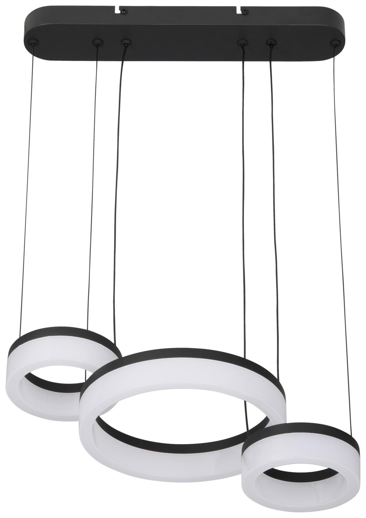 LED-Hängeleuchte, 3800k Gutzi - Schwarz, MODERN, Kunststoff/Metall (40/23/50cm)