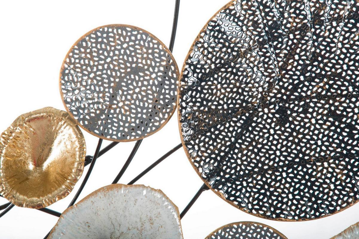 Wanddeko Grid Gold, Grau, Schwarz B: 135 cm - Goldfarben/Schwarz, Basics, Metall (135/69/7.5cm)
