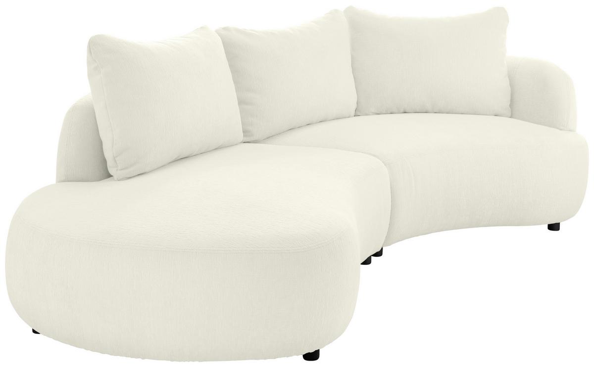 Ecksofa Doppo, Weiß S: 250x139 cm - Schwarz/Weiß, MODERN, Textil (250/139cm) - Livetastic