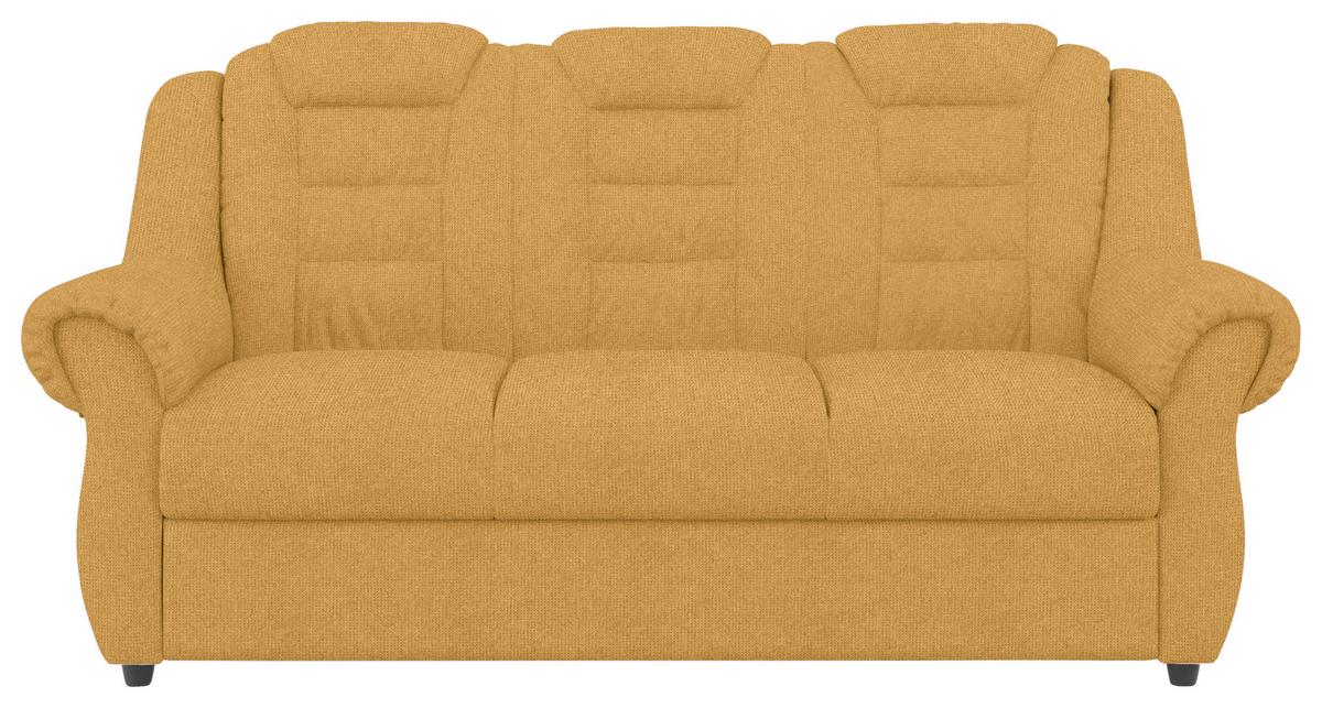 Sitzgarnitur 3-tlg. Boston Gelb Chenille - Gelb/Schwarz, KONVENTIONELL, Textil - Livetastic