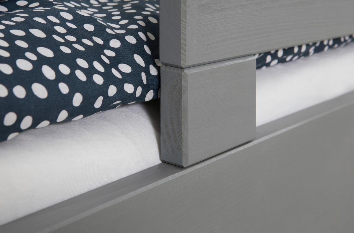 Bett Bennet Hellgrau Inkl. Zubehör, 90x200 Cm - Hellgrau/Naturfarben, MODERN, Holz/Textil (90/200cm) - MID.YOU