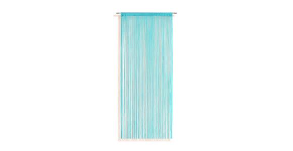 Fadenvorhang + Stangendurchzug Marietta 90x245 cm Aqua - Hellblau, KONVENTIONELL, Textil (90/245cm) - Ondega