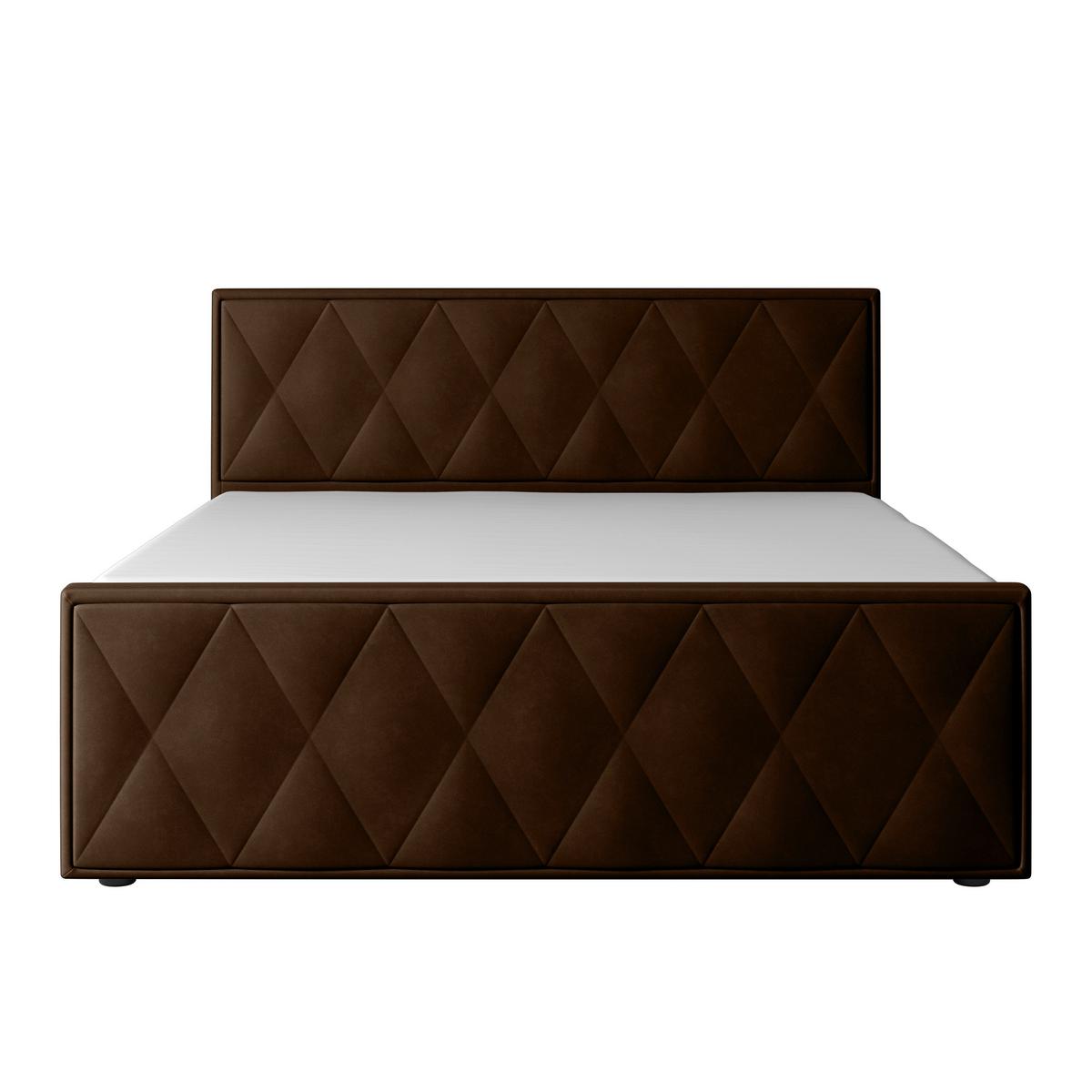 Boxspringbett mit Bettkasten Porto 180x200 cm Braun - Schwarz/Braun, MODERN, Holz/Textil (180/200cm) - MID.YOU