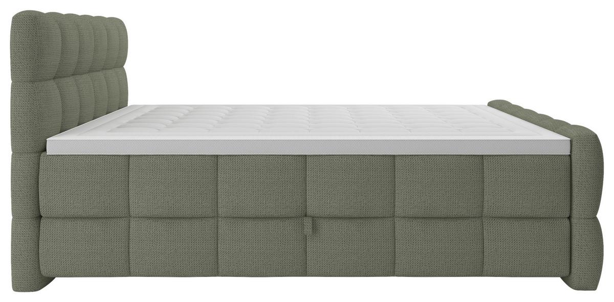 BOXSPRINGBETT inkl. Bettkasten 160x200 - Schwarz/Grün, Trend, Holz/Holzwerkstoff (160/200cm) - Sembella