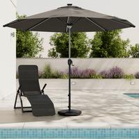 SLUNEČNÍK GABI - šedá/tmavě šedá, Moderní, kov/textil (300/238/300cm) - Mömax