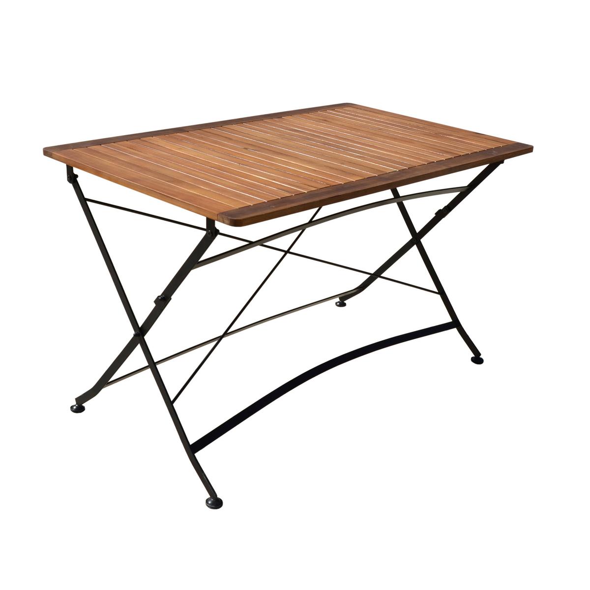 Gartengarnitur 5-Tlg. Lindau Metall/Holz - Anthrazit/Akaziefarben, Basics, Holz/Metall (120/75/80cm) - Gardenson