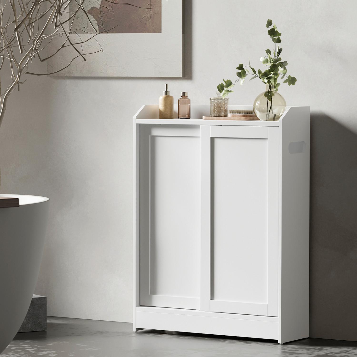 Midischrank Bathroom Cabinet - Weiß, MODERN, Holzwerkstoff/Metall (60/80/20cm) - MID.YOU