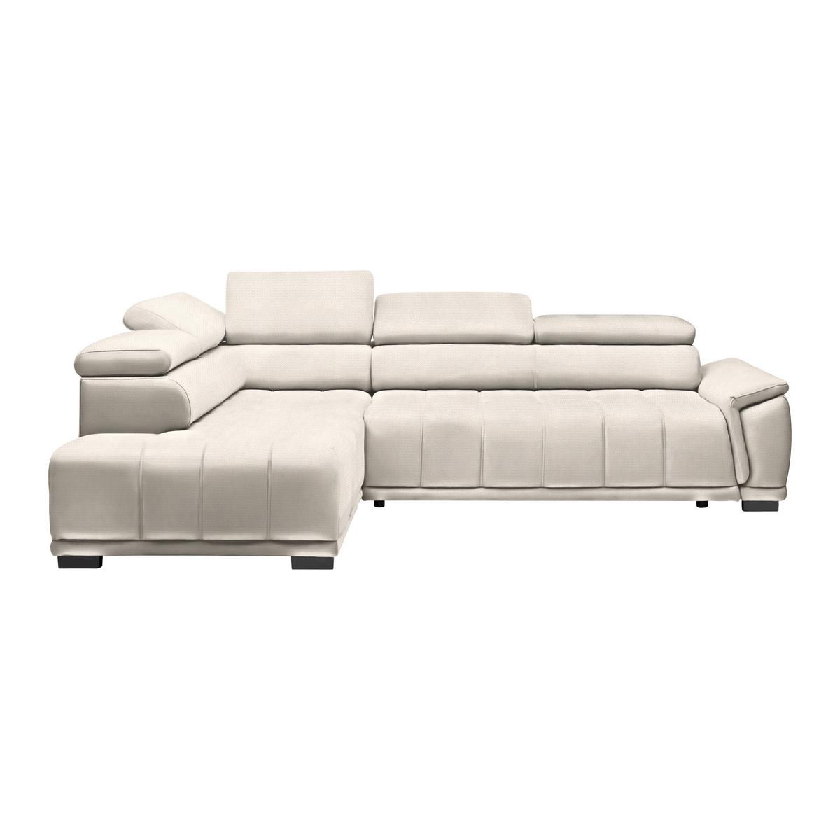 Rohová sedačka GRINALDI, levá, perleťová - černá/perleť, Moderní, textil/plast (206/283cm) - Premium Living