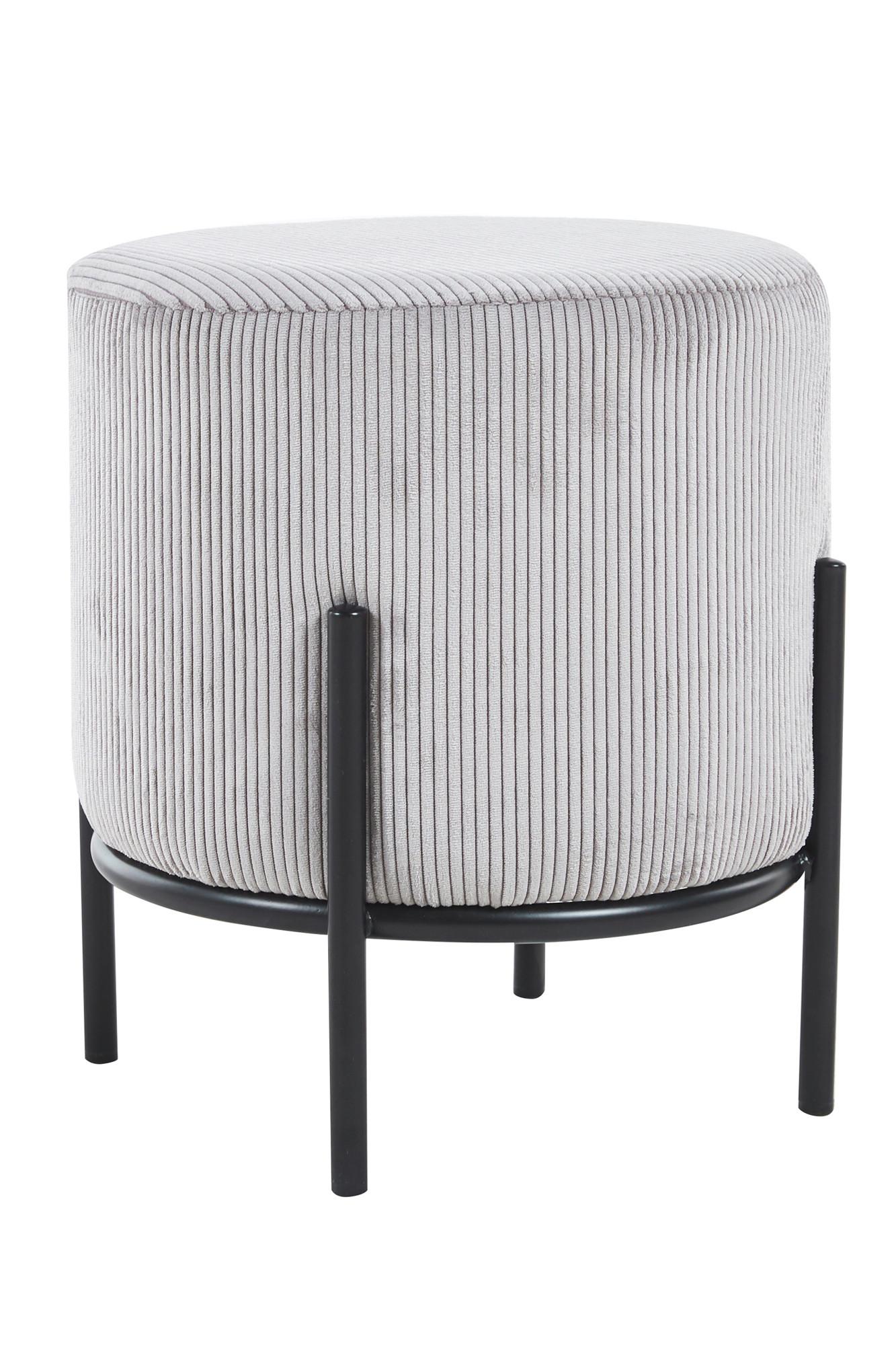 Hocker Schwarz, Hellgrau B: 35 Cm - Hellgrau/Schwarz, MODERN, Textil (35/38/35cm) - Livetastic