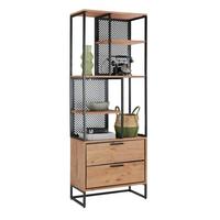 STOJACÍ REGÁL RUSTY - přírodní barvy/antracitová, Moderní, kov/dřevo (70/188/35cm) - Zandiara