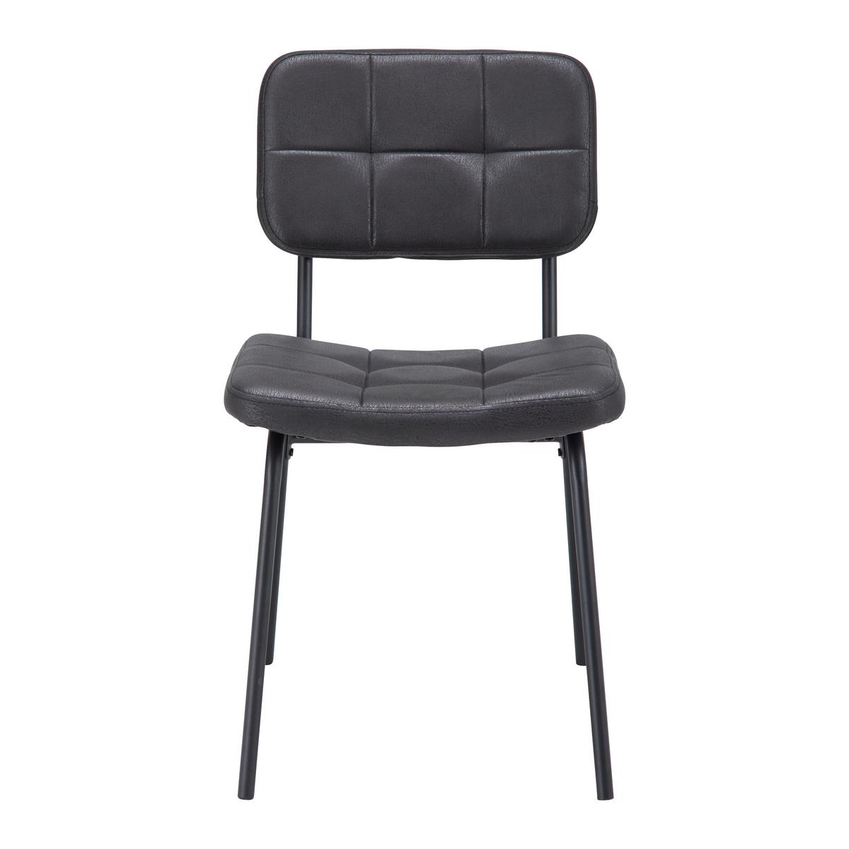 Sada židlí VALENTIN - černá/tmavě šedá, Moderní, kov/textil (44/80/59cm) - Bessagi Home