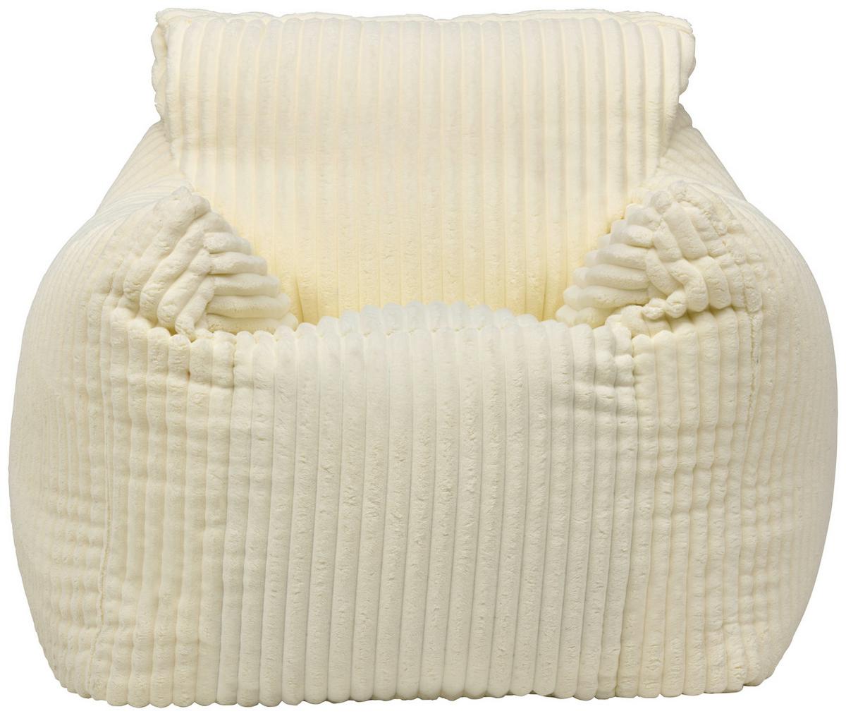 Sedací pytel VALLVIK, krémový manšestr MEGA - krémová, Design, textil (90/85/100cm)