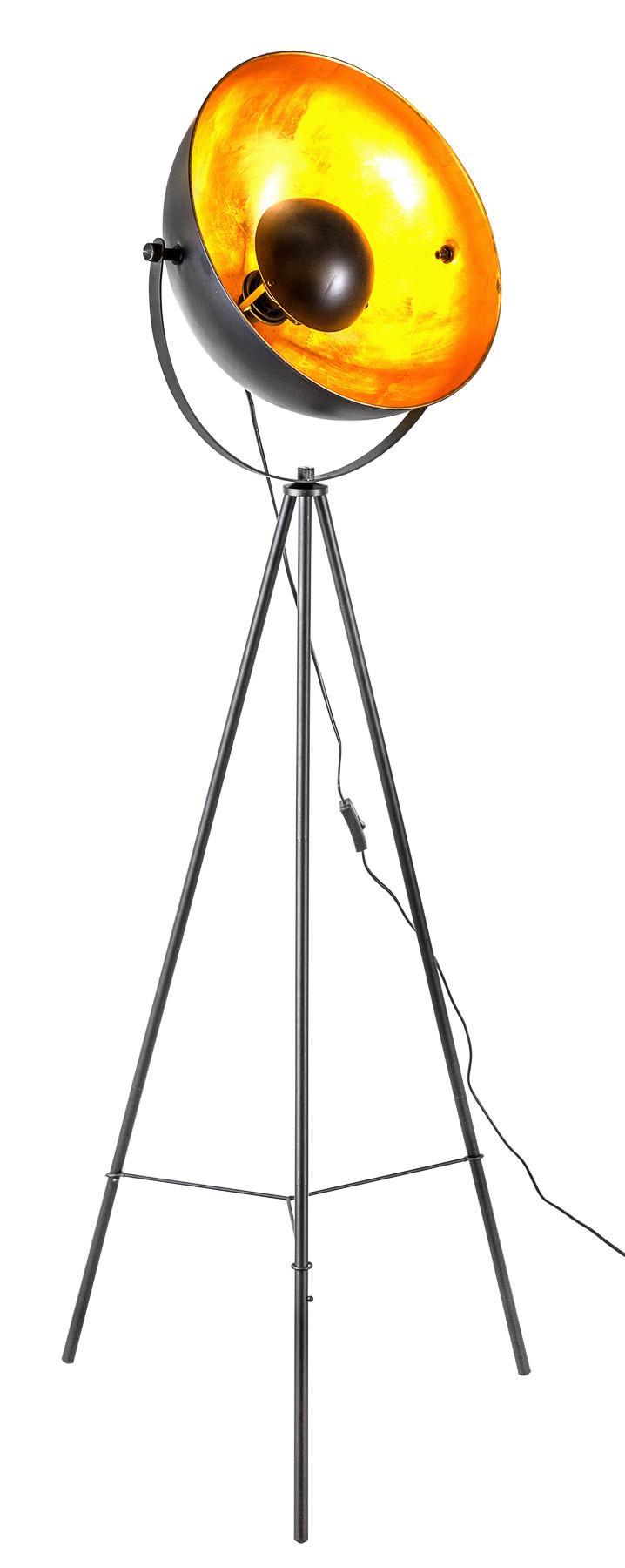 Stehleuchte 45150145 Timo - Goldfarben/Schwarz, Design, Metall (38,5/153cm) - Globo