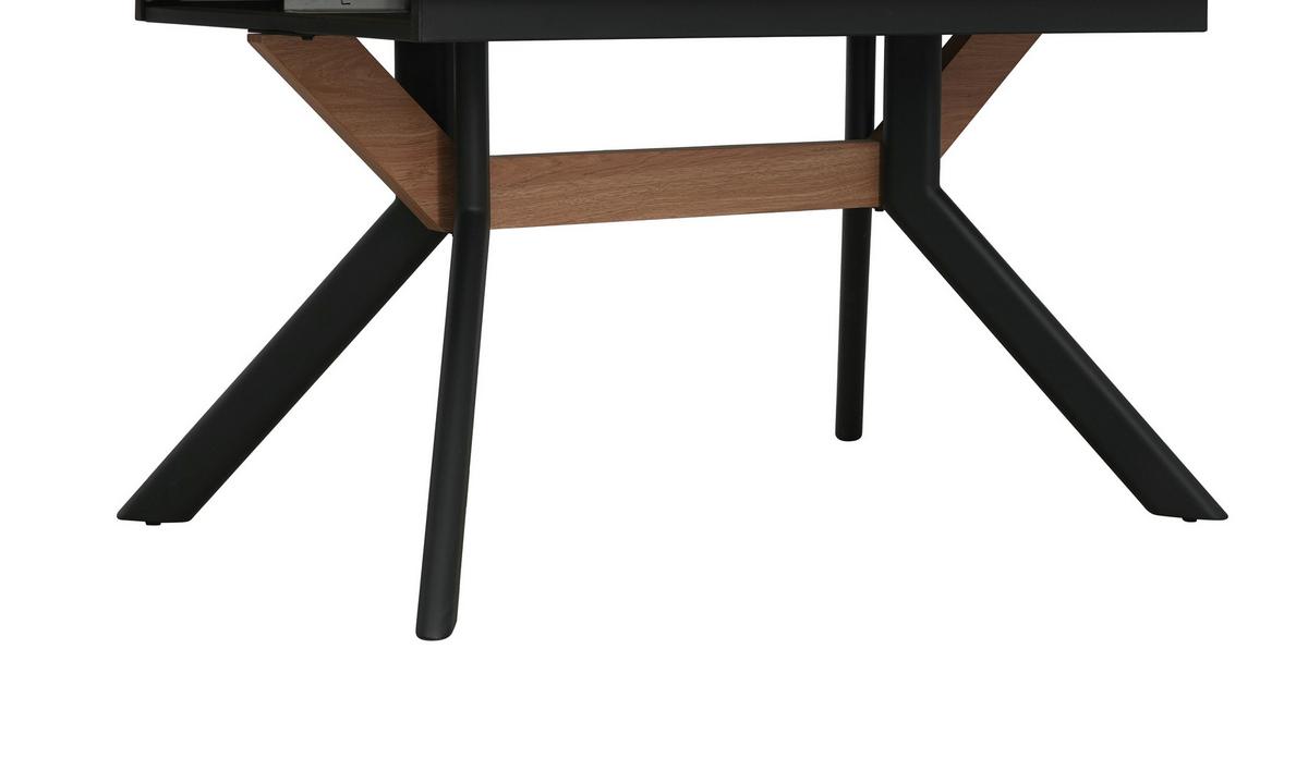 Esstisch Riga Naturfarben/SchwarzL:160-200cm - Schwarz/Naturfarben, MODERN, Holzwerkstoff/Metall (160/200/95/76cm) - Livetastic